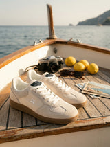 Zapatillas Retro Tejido Blanco Roto