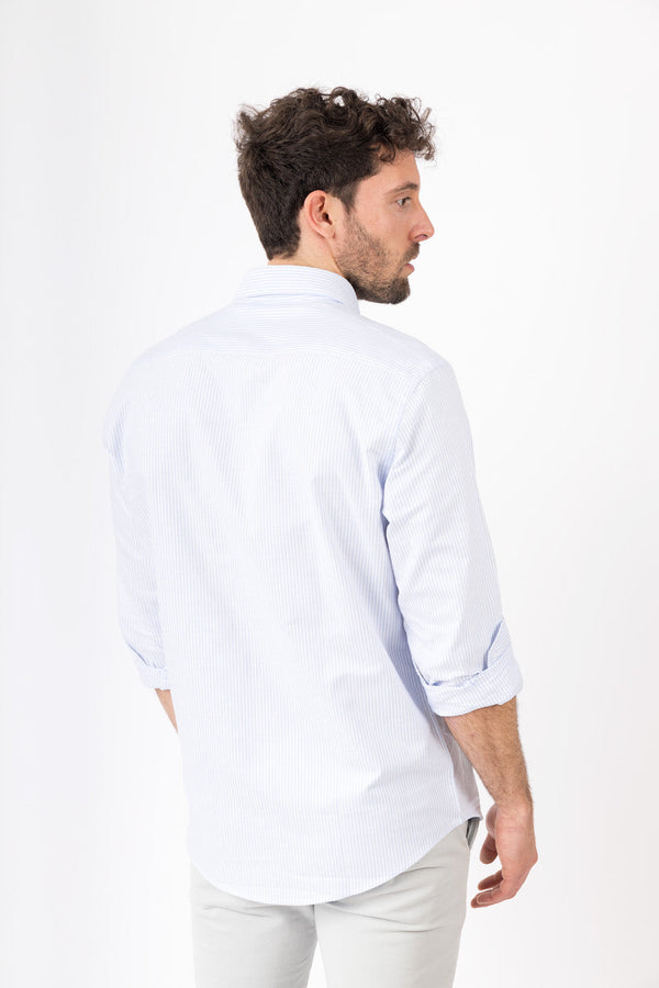 Camisa Oxford Rayas Celeste