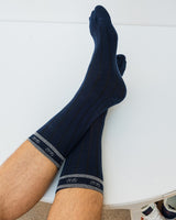 Navy Striped Sock