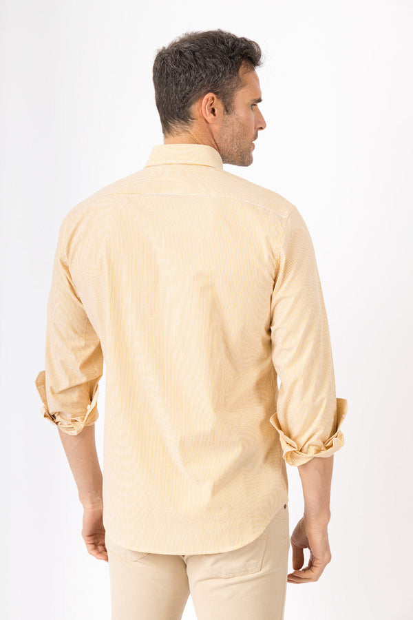 Camisa Oxford Rayas Naranja