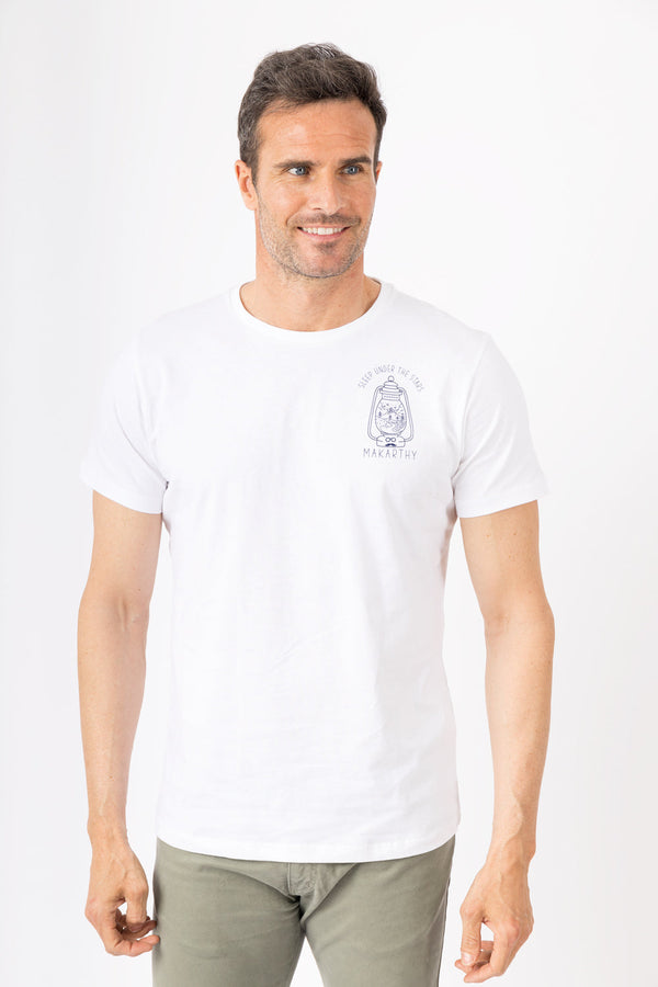 Camiseta Night Camping Blanco