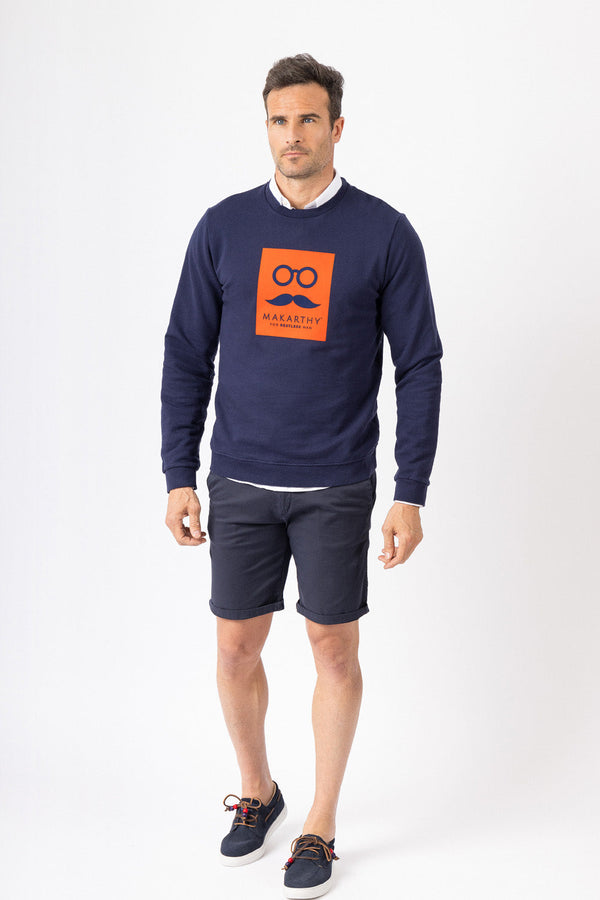 Sudadera Print Logo Marino