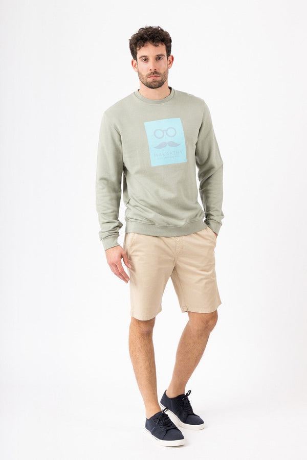 Sudadera Print Logo Kaki