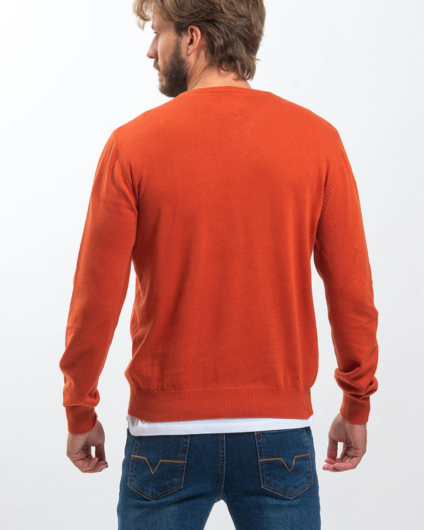 Jersey Cuello Pico Terracota