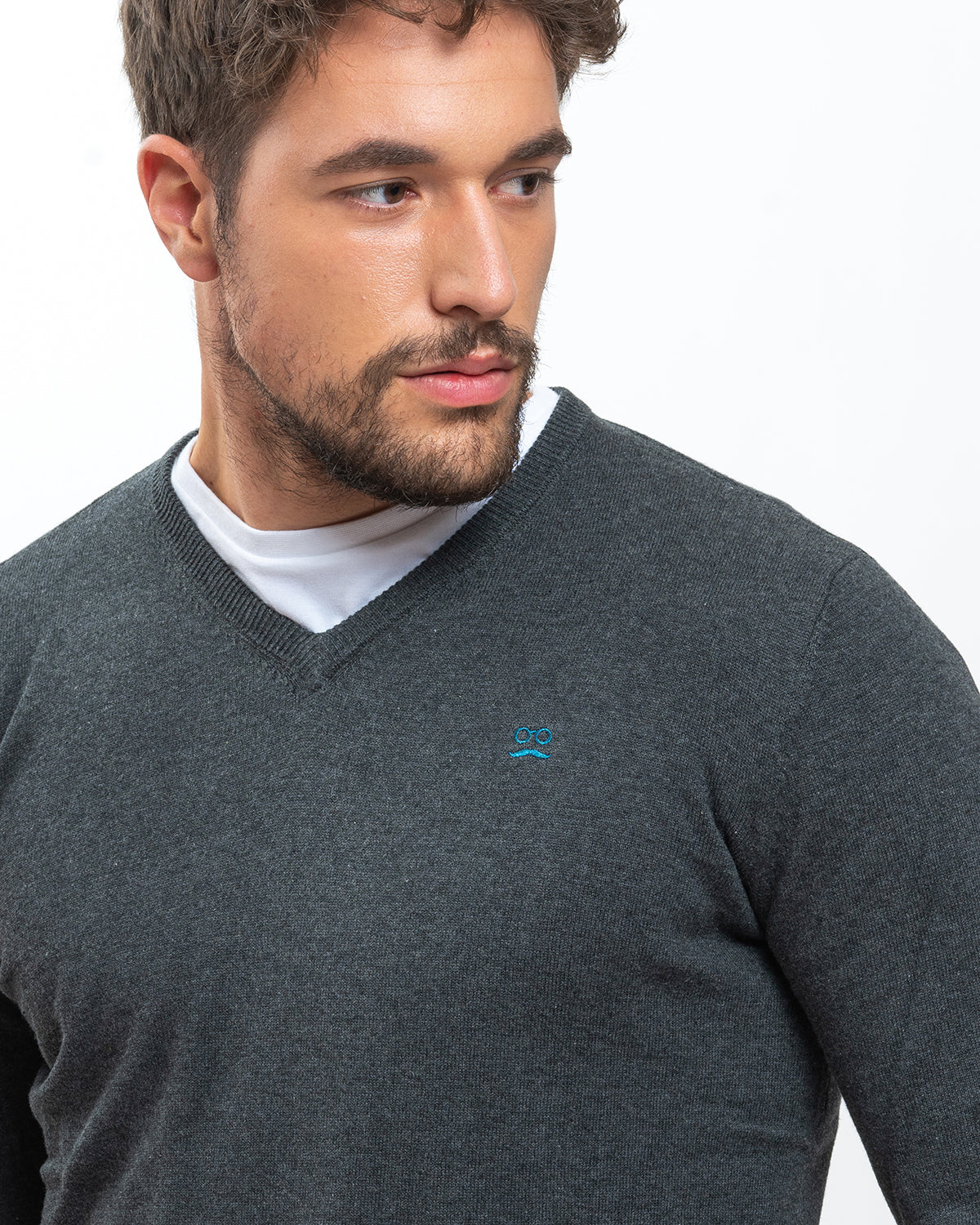 Charcoal Grey V-Neck Jumper