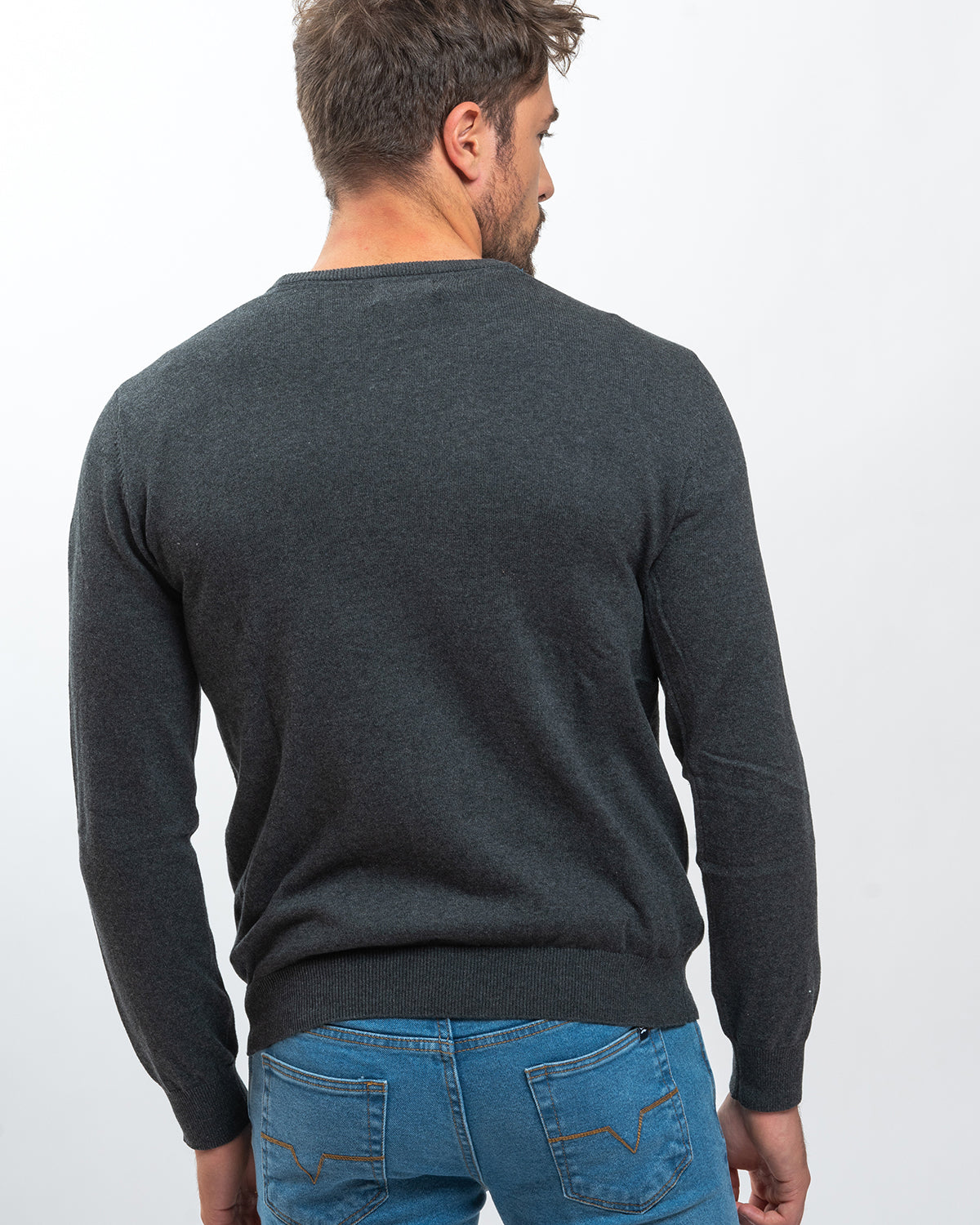 Charcoal Grey V-Neck Jumper