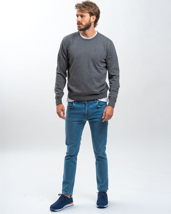 Jersey Cuello Caja Gris Marengo