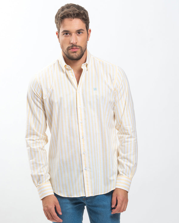 Camisa Oxford Rayas Soft Vainilla