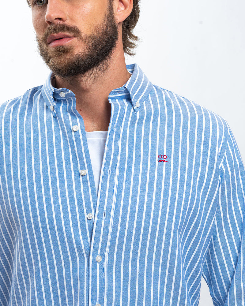 Camisa Striped Oxford Marino