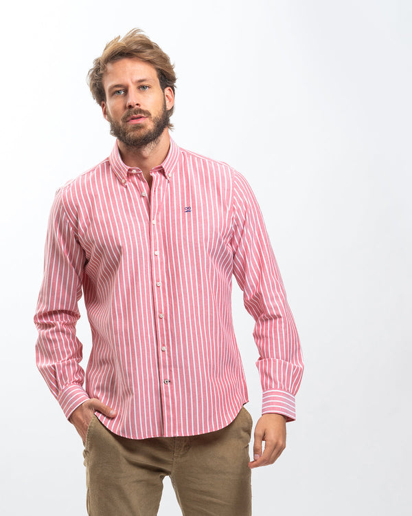 Camisa Striped Oxford Rojo