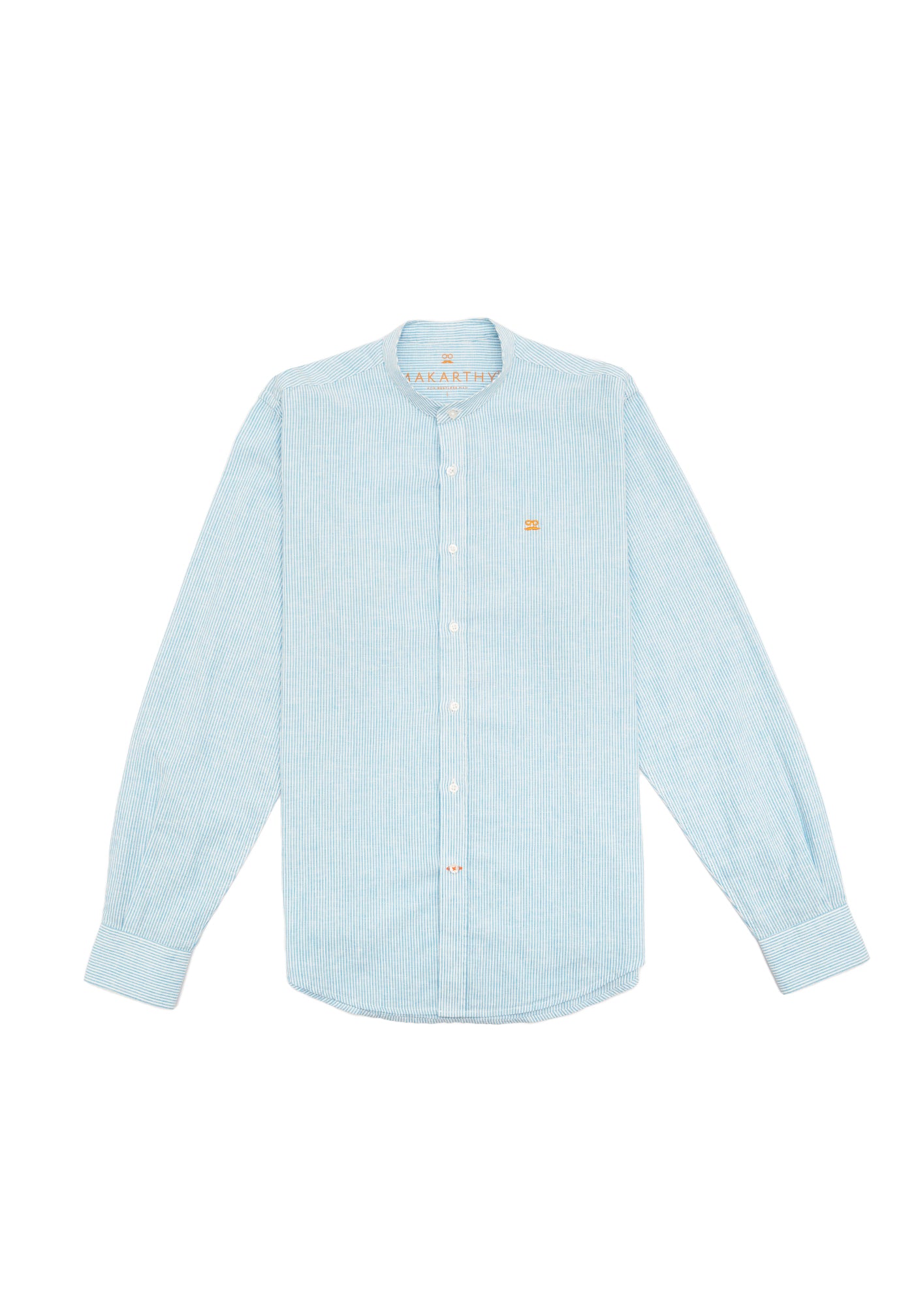 Mykonos Striped Mao Blue Mykonos Shirt