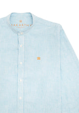 Mykonos Striped Mao Blue Mykonos Shirt