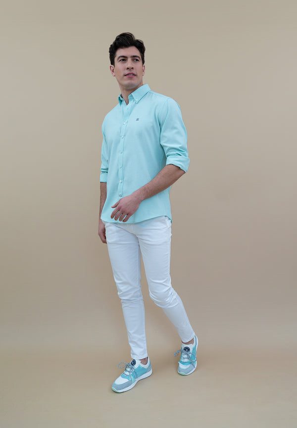 Camisa Oxford Verde Hierba