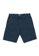 Navy Linen Bermuda Shorts