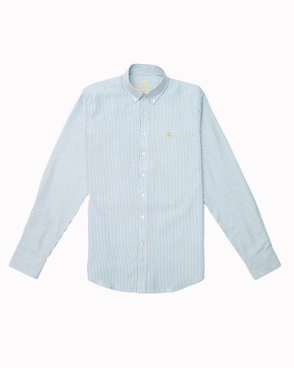 Camisa Oxford Rayas Verde Jade