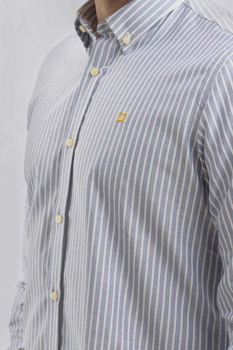 Camisa Oxford Rayas Ancha Marino