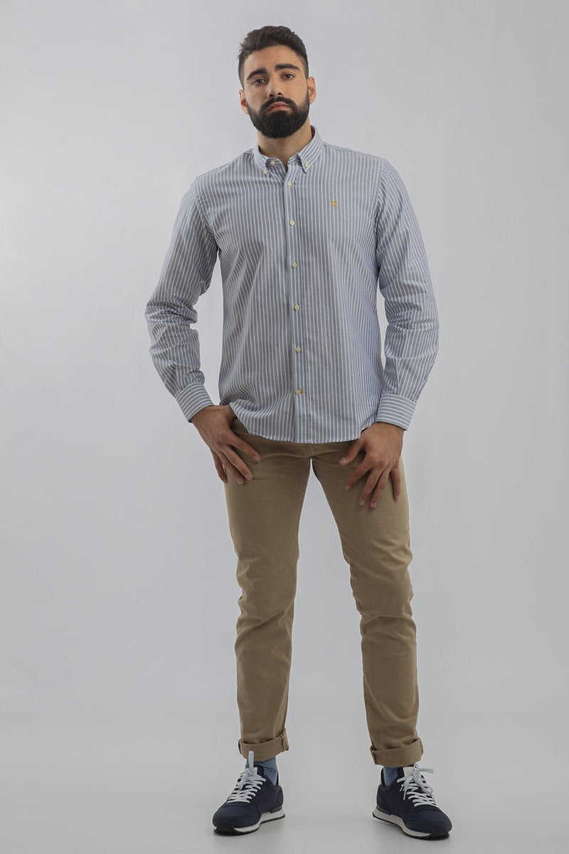 Camisa Oxford Rayas Ancha Marino