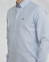 Sky Blue Striped Polo Shirt