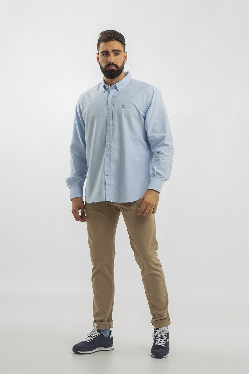 Camisa Sport Tejido Oxford Azul Claro