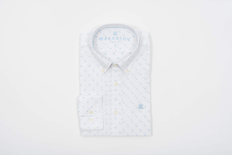 Camisa Oxford Mini Cuadro Blanco